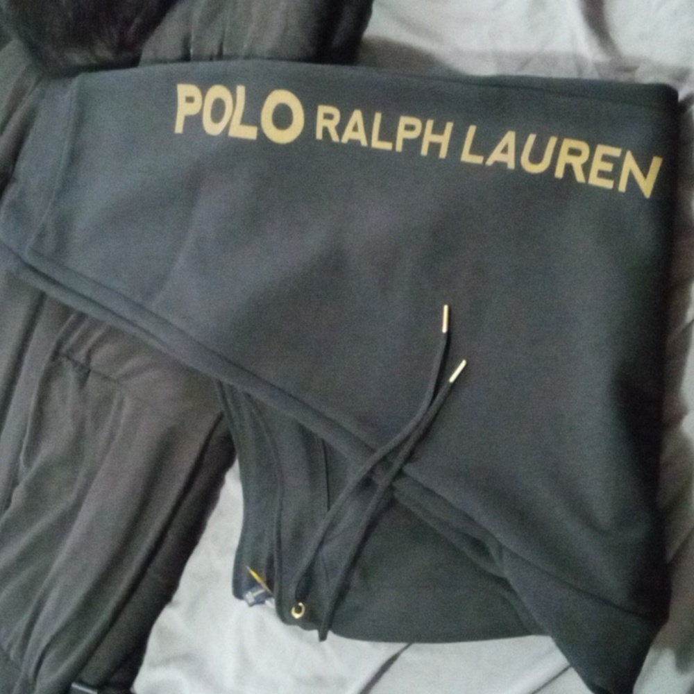 Polo Ralph Lauren Black And Gold Double Knit Joggers Xxl  Prestine Con🔥